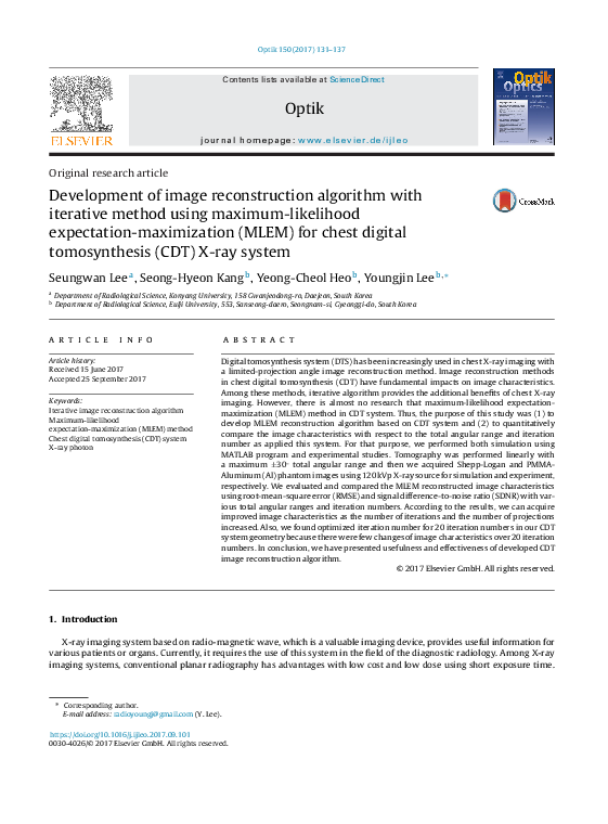 (PDF) Development of Image Reconstruction Algorithms for Few-View ...