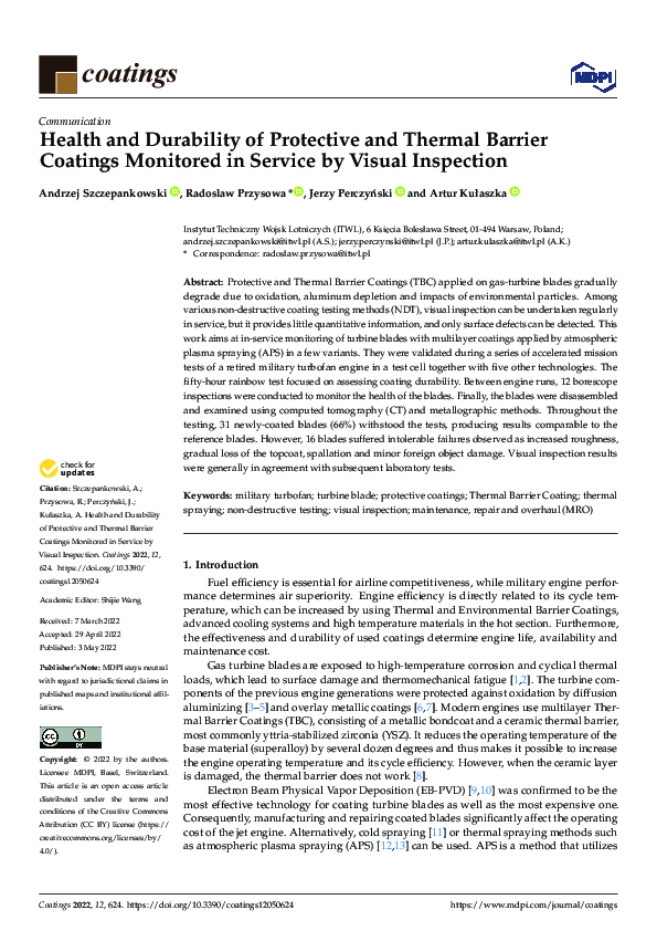 (PDF) Health and Durability of Protective and Thermal Barrier Coatings ...