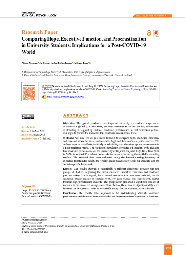  pdf research paper comparing hope executive function and