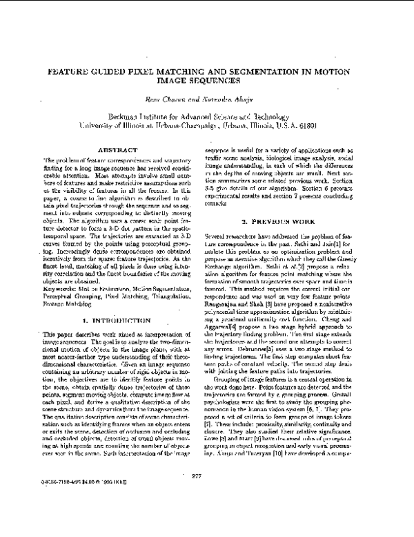 (PDF) Feature guided pixel matching and segmentation in motion image ...