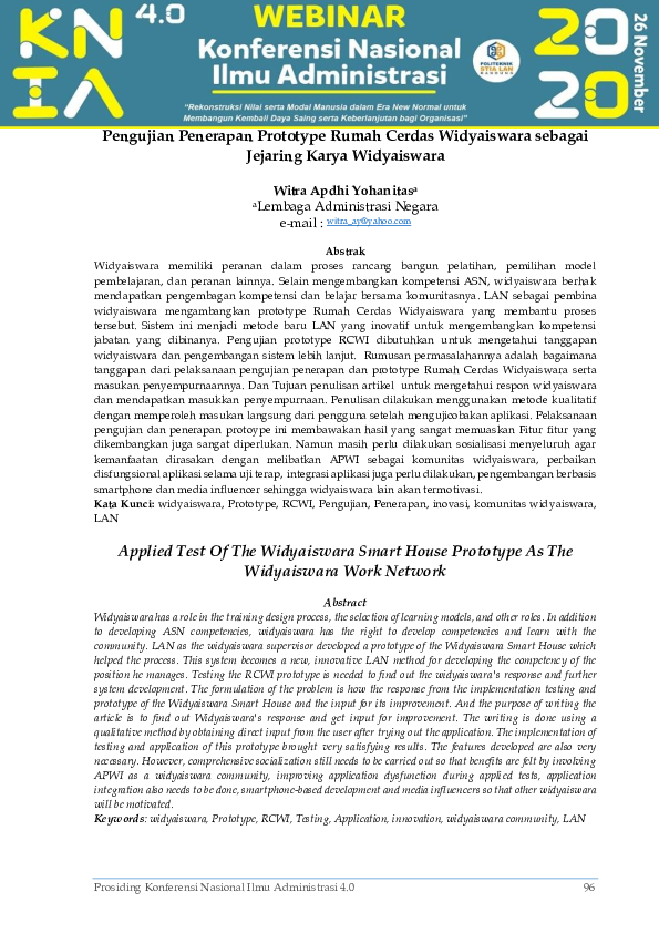 (PDF) Pengujian Penerapan Prototype Rumah Cerdas Widyaiswara sebagai ...
