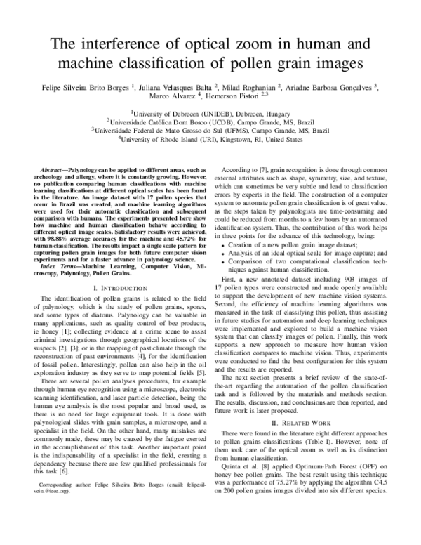 (PDF) The interference of optical zoom in human and machine ...