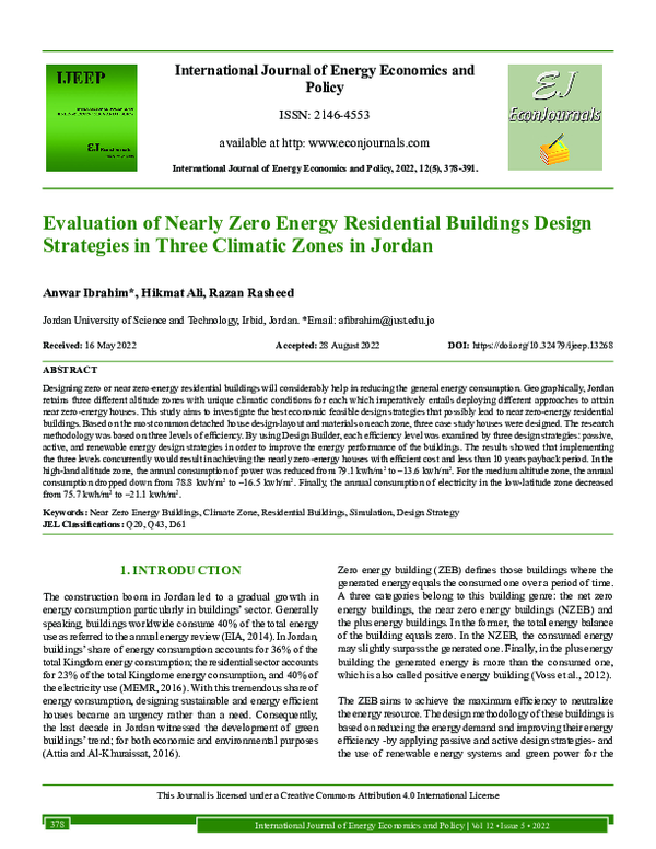 (PDF) Evaluation Of Nearly Zero Energy Residential Buildings Design ...