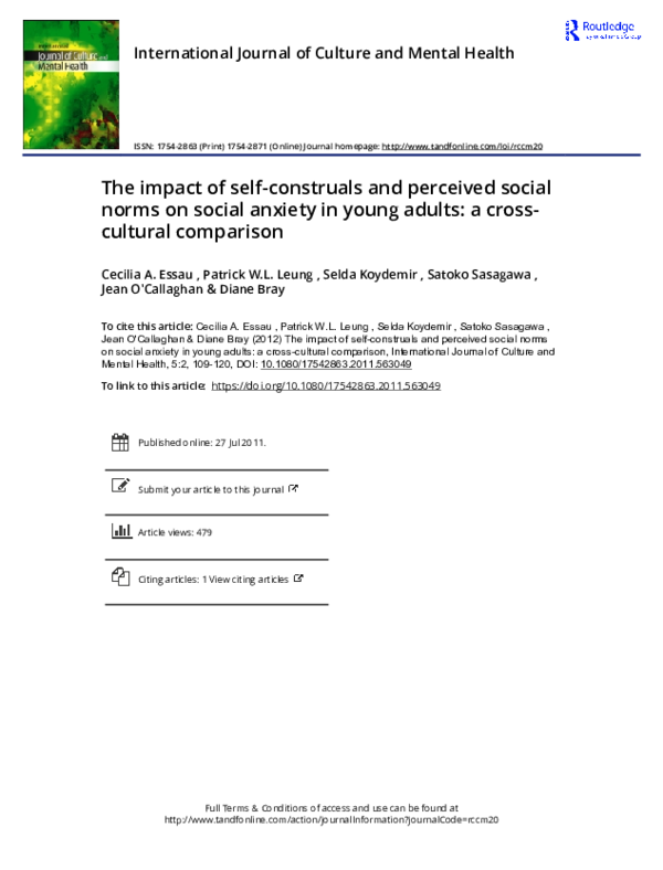 (PDF) The impact of self-construals and perceived social norms on ...