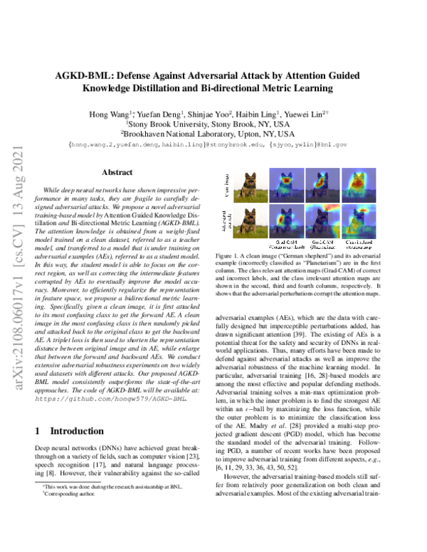 (PDF) AGKD-BML: Defense Against Adversarial Attack by Attention Guided ...