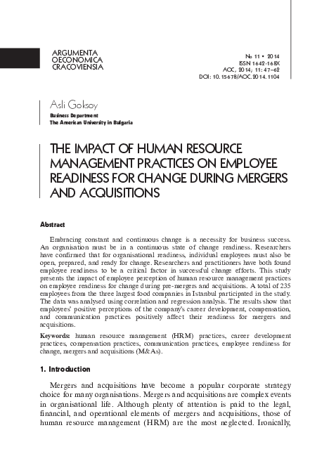 (PDF) The Impact of Human Resource Management Practices on Employee ...