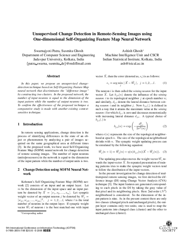 (PDF) Unsupervised Change Detection in Remote-Sensing Images using One ...