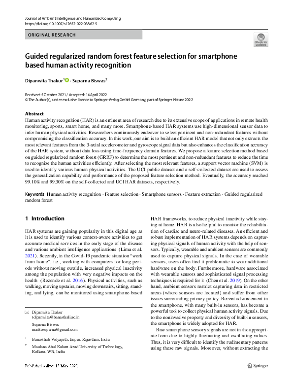 (PDF) Guided regularized random forest feature selection for smartphone ...