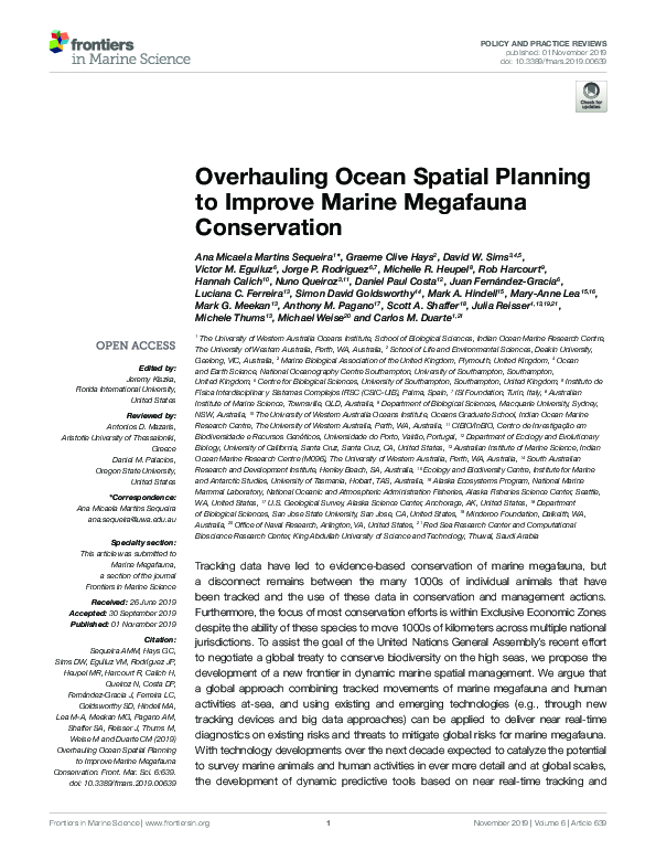 (PDF) Overhauling Ocean Spatial Planning to Improve Marine Megafauna ...