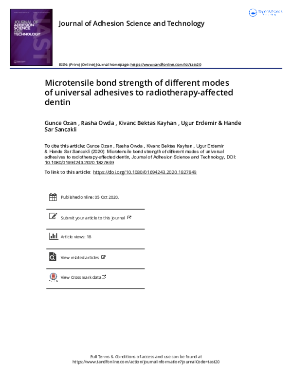 (PDF) Microtensile bond strength of different modes of universal ...