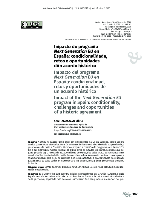 (PDF) Impacto del programa Next Generation EU en España