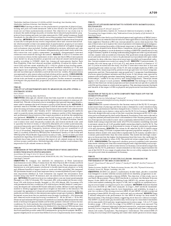 (PDF) Measuring the Impact of Multiple Sclerosis: Enhancing the ...