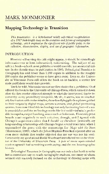 (PDF) Mapping technology in transition