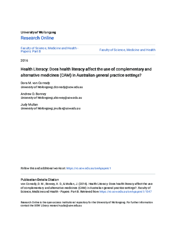 (PDF) Health Literacy: Does health literacy affect the use of ...