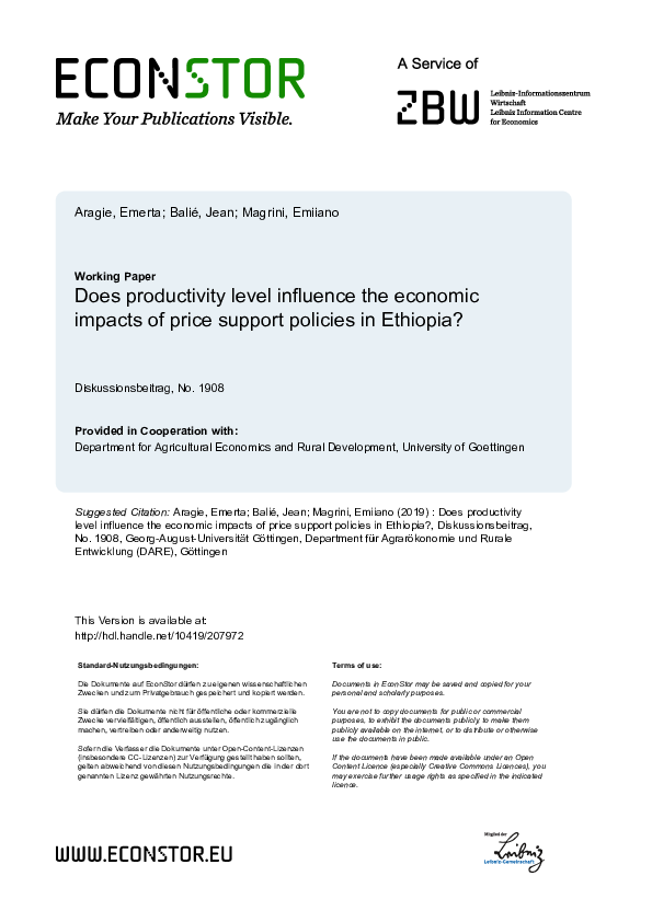 (PDF) Does productivity level influence the economic impacts of price ...