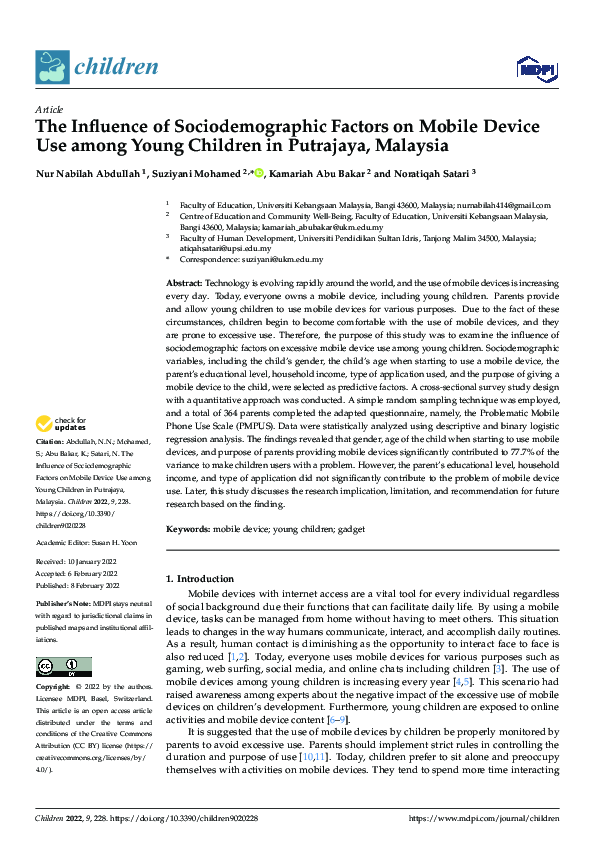 (PDF) The Influence of Sociodemographic Factors on Mobile Device Use ...