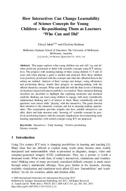 (PDF) How Interactives Can Change Learnability of Science Concepts for ...