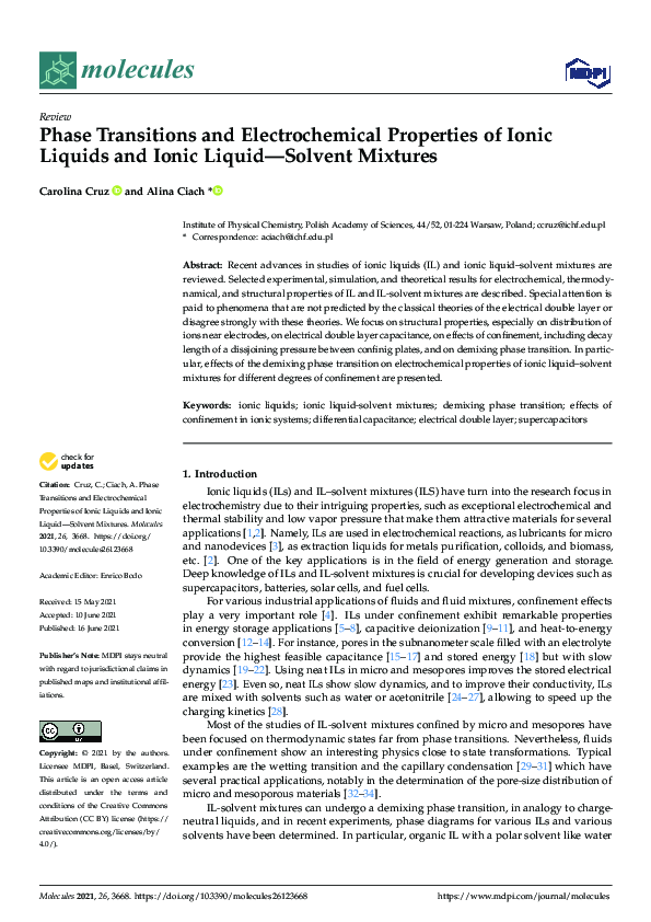 (PDF) Phase Transitions and Electrochemical Properties of Ionic Liquids ...