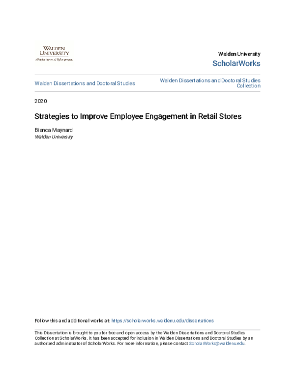 (PDF) Strategies to Improve Employee Engagement in Retail Stores