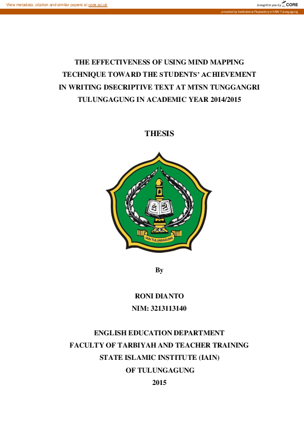 (PDF) The Effectiveness of Using Mind Mapping Technique Toward the ...
