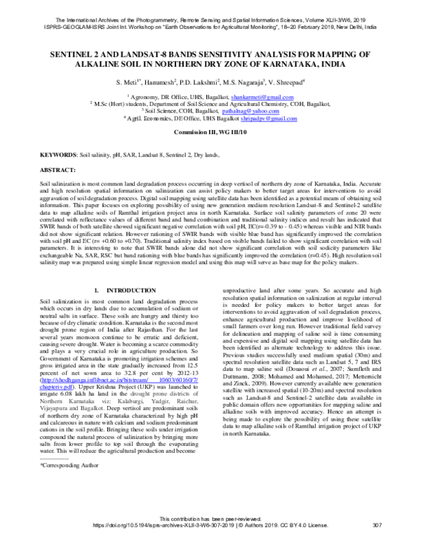 (PDF) Sentinel 2 and LANDSAT-8 Bands Sensitivity Analysis for Mapping ...