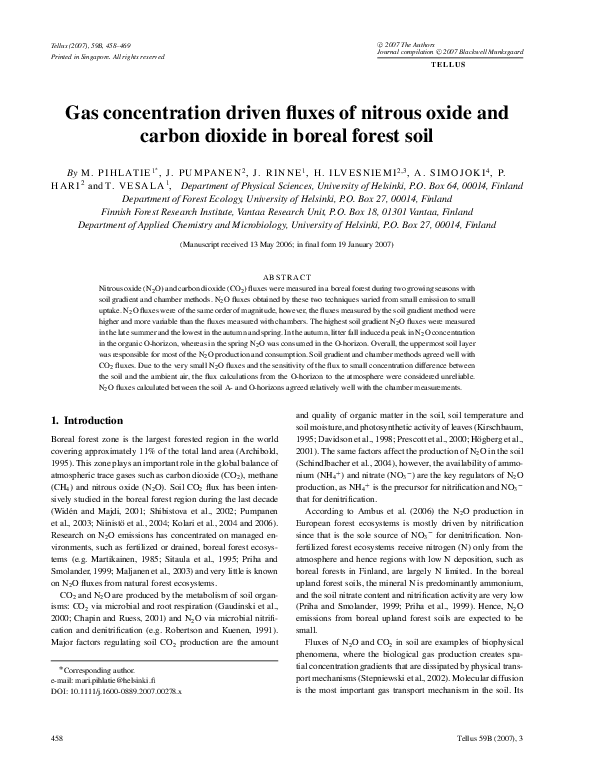 (PDF) Gas concentration driven fluxes of nitrous oxide and carbon ...