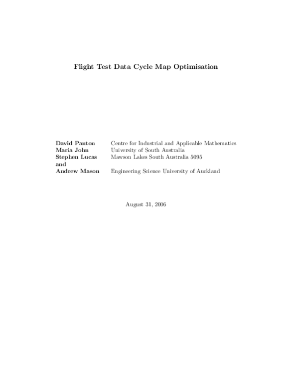(PDF) Flight test data cycle map optimisation