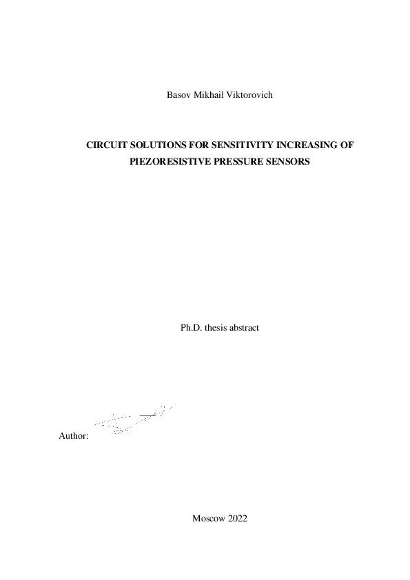 (PDF) Circuit Solutions for Sensitivity Increasing of Piezoresistive ...