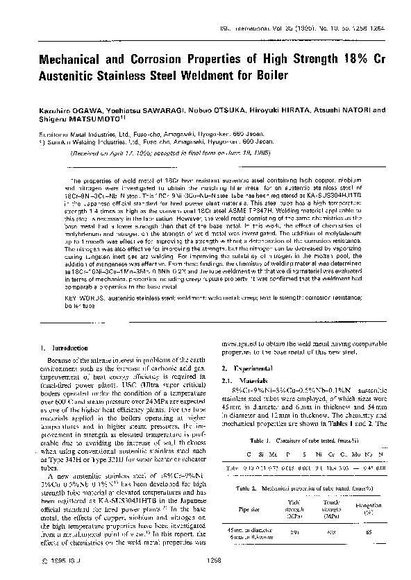 (PDF) Mechanical and Corrosion Properties of High Strength 18% Cr ...