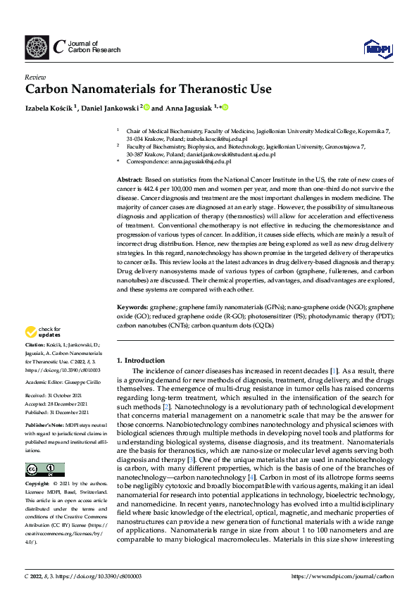 (PDF) Carbon Nanomaterials for Theranostic Use