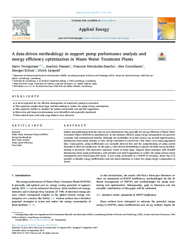 (PDF) A data-driven methodology to support pump performance analysis ...