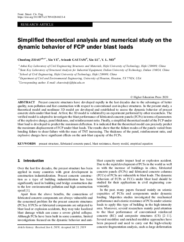 (PDF) Simplified theoretical analysis and numerical study on the ...
