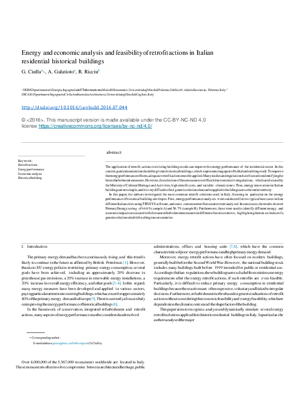 (PDF) Energy and economic analysis and feasibility of retrofit actions ...