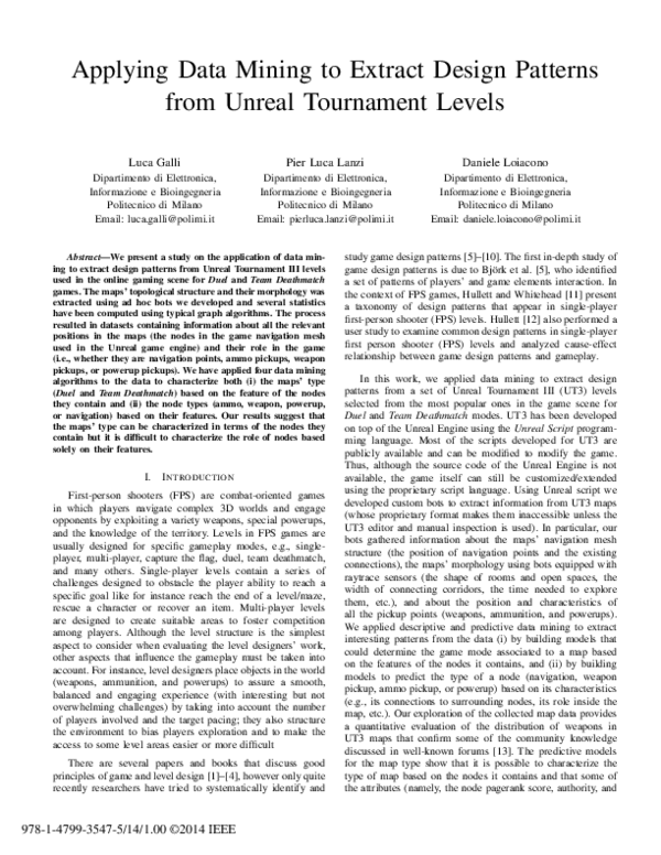 (PDF) Applying data mining to extract design patterns from Unreal ...