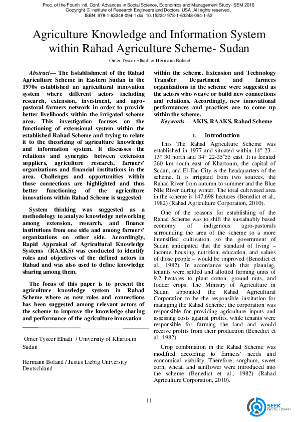(PDF) Agriculture Knowledge and Information System within Rahad ...