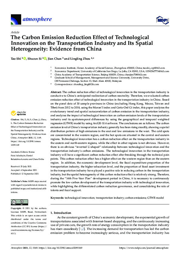 (PDF) The Carbon Emission Reduction Effect of Technological Innovation ...