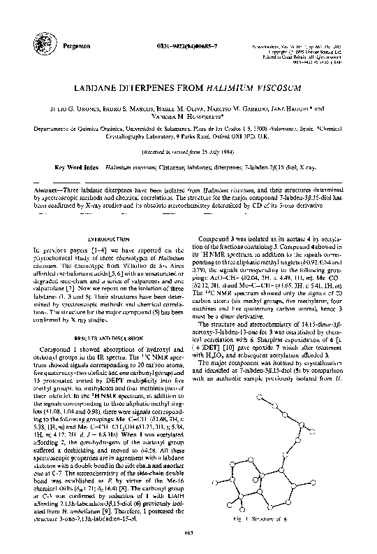 (PDF) Labdane diterpenes from Halimium viscosum