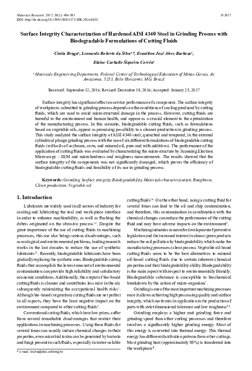 (PDF) Surface Integrity Characterization of Hardened AISI 4340 Steel in ...