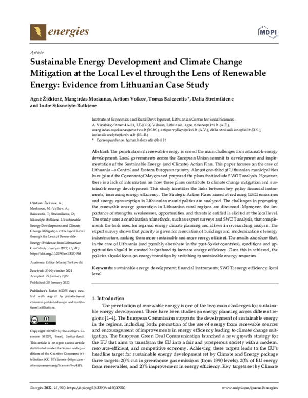 (PDF) Sustainable Energy Development and Climate Change Mitigation at ...