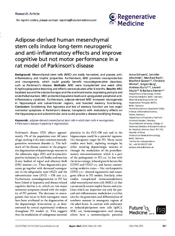 (PDF) Adipose-derived human mesenchymal stem cells induce long-term ...