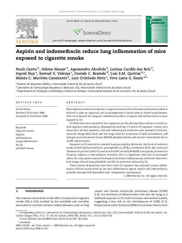 (PDF) Aspirin and indomethacin reduce lung inflammation of mice exposed ...