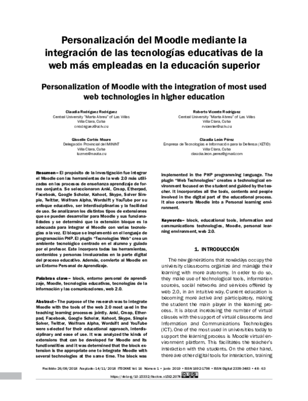 (PDF) Personalization of Moodle with the integration of most used web ...
