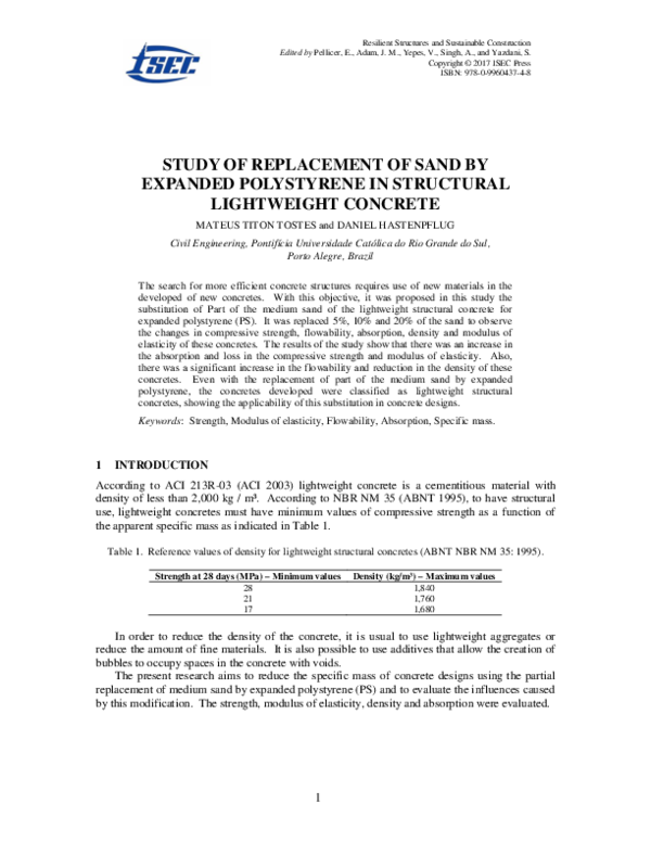 (PDF) Study of Replacement of Sand by Expanded Polystyrene in ...