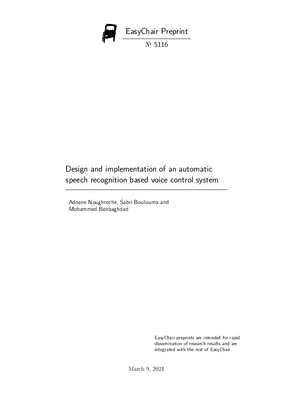 (PDF) Design and implementation of an automatic speech recognition ...