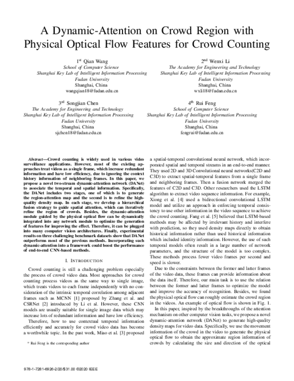 (PDF) A Dynamic-Attention on Crowd Region with Physical Optical Flow ...