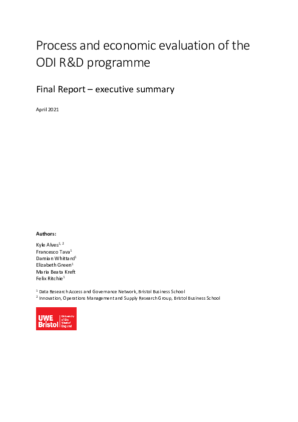 (PDF) Process and economic evaluation of the ODI R&D programme: Final ...