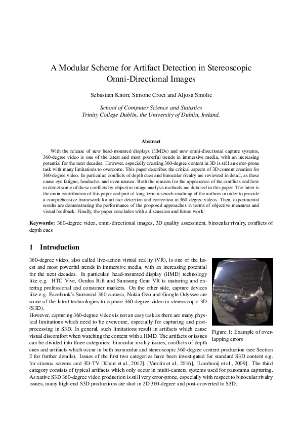 (PDF) A Modular Scheme for Artifact Detection in Stereoscopic Omni ...