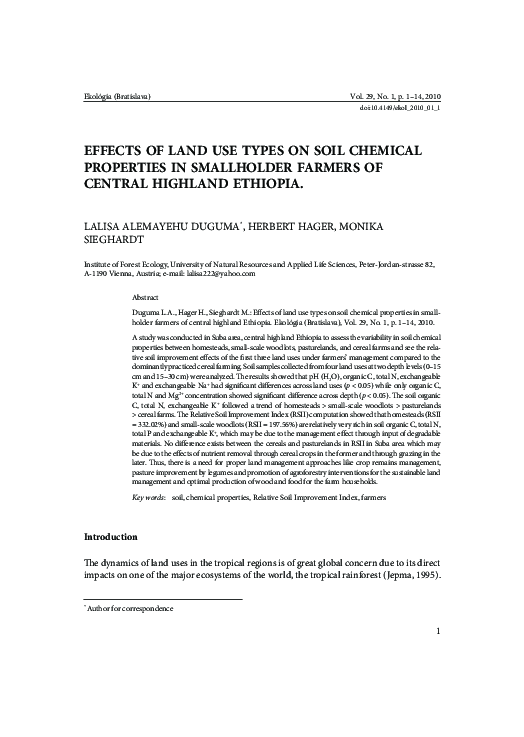 (PDF) Effects of land use types on soil chemical properties in ...