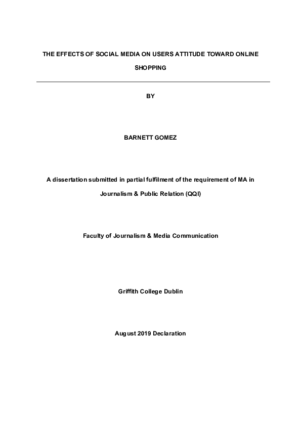 (PDF) The Effects of Social Media on Users Attitude Toward Online Shopping