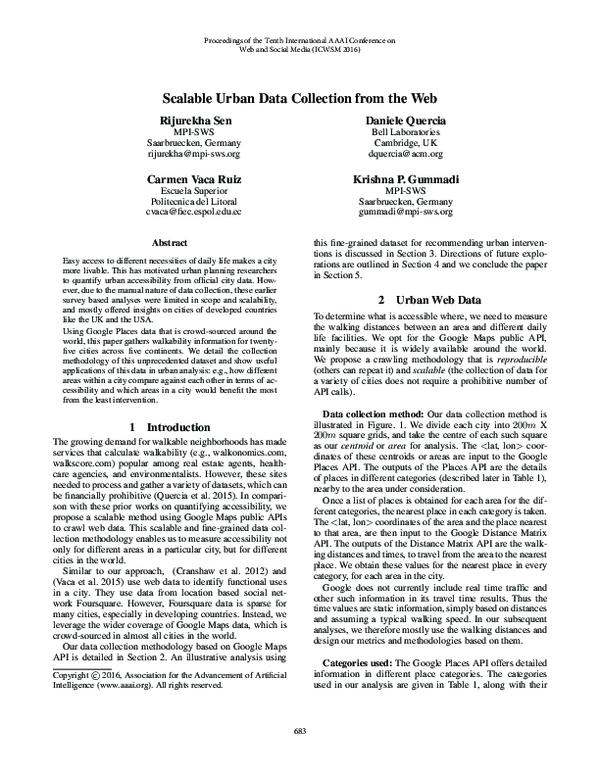 (PDF) Scalable Urban Data Collection from the Web